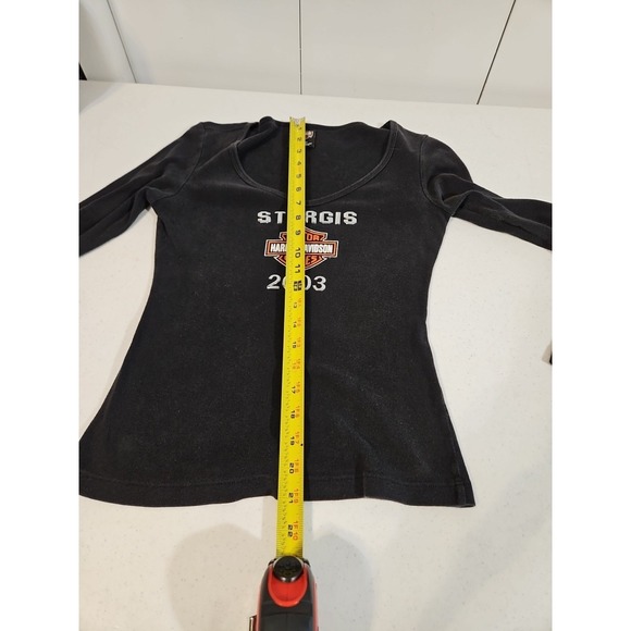 Harley Davidson Small Black Long Sleeve Womens Sturgis 2003 South Dakota (1404 - Picture 7 of 8